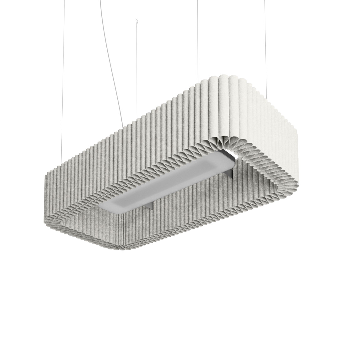 Deckenobjekt Welle mit Leuchte, rechteckig