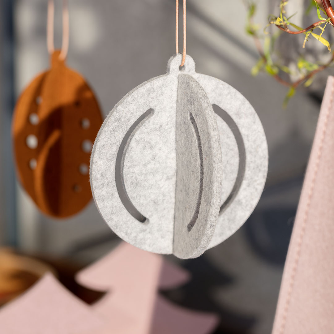 Anhänger Kugel mit Streifenmuster  (4 St.)