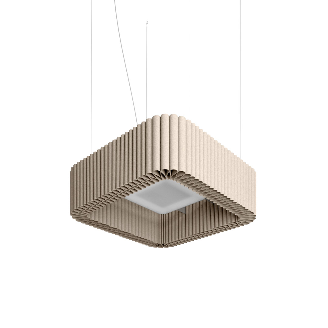 Deckenobjekt Welle mit Leuchte, quadratisch