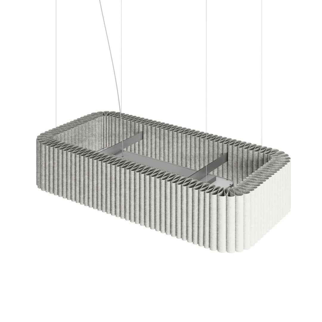 Deckenobjekt Welle mit Leuchte, rechteckig