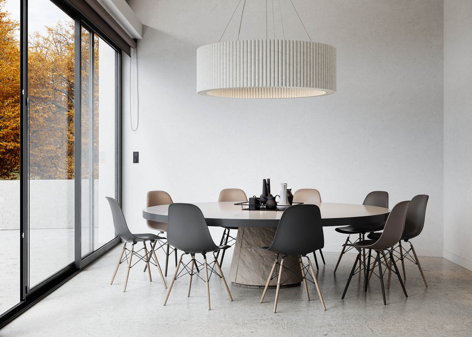 Deckenobjekt Welle mit Leuchte