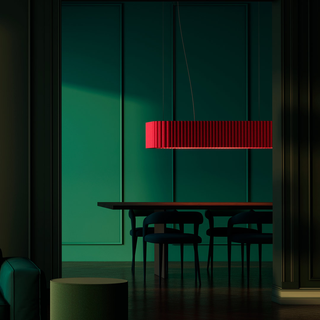 Deckenobjekt Welle mit Leuchte, rechteckig